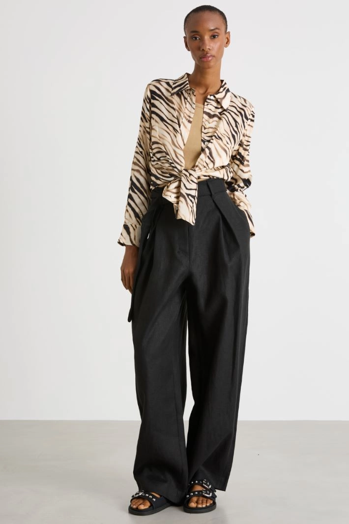Animal print satin blouse - ANIMAL