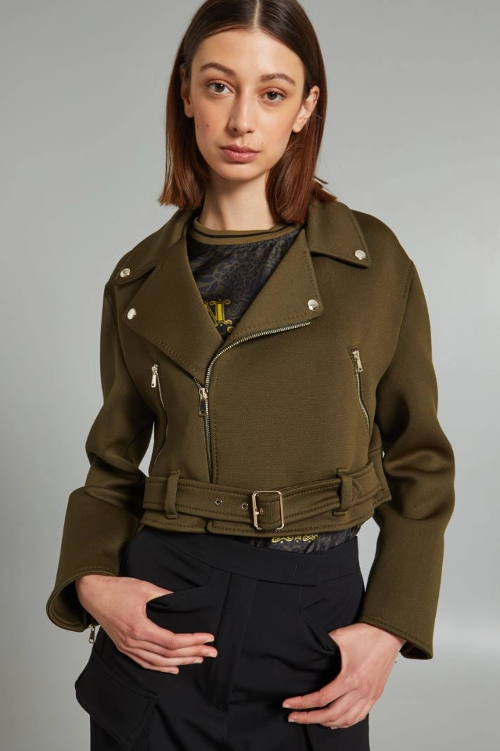 Compact jersey jacket - DARK KHAKI