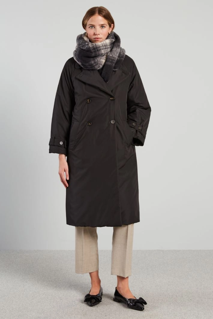 Trench-style padded coat - BLACK