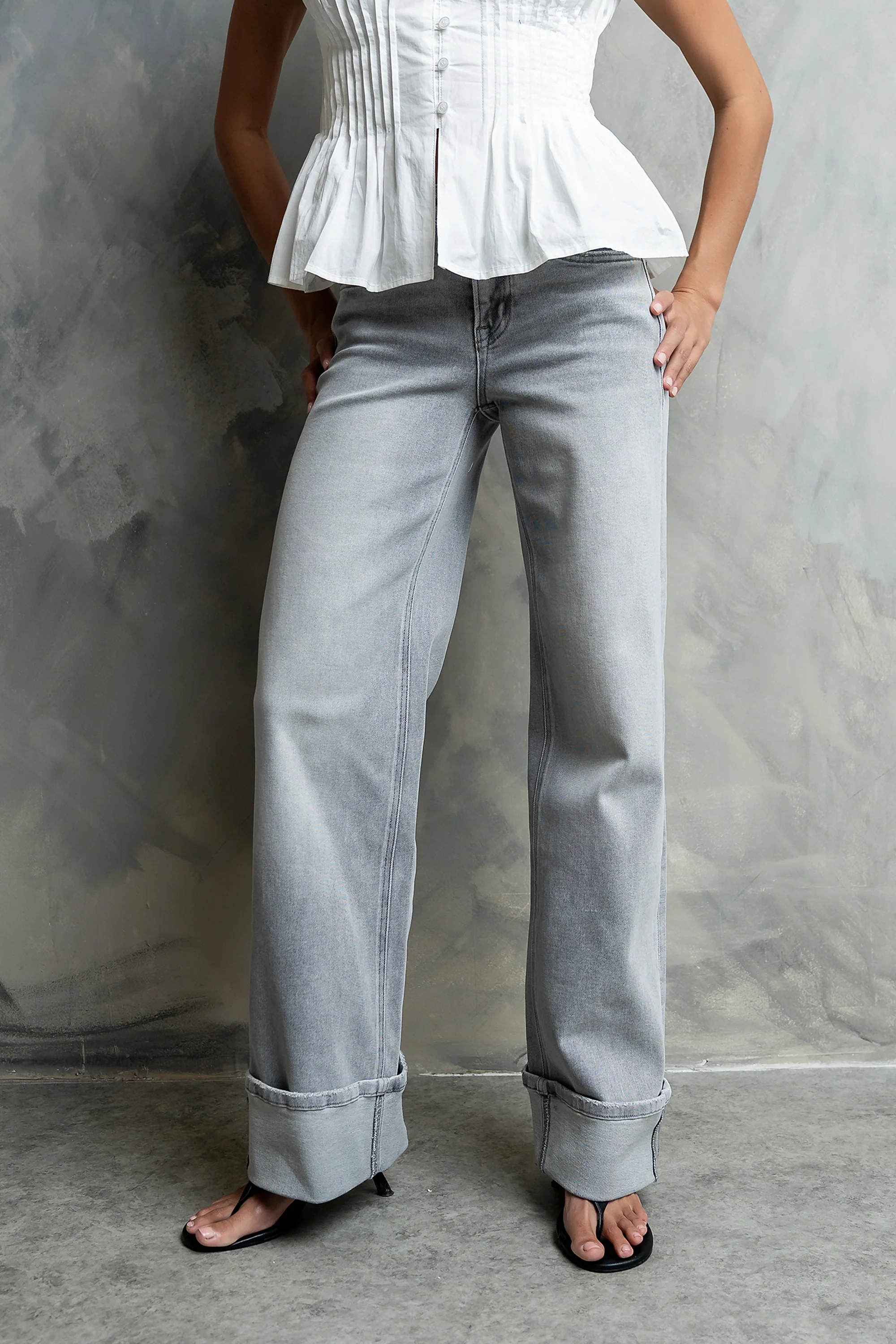 Vinnie Mid Rise Wide Leg Jeans