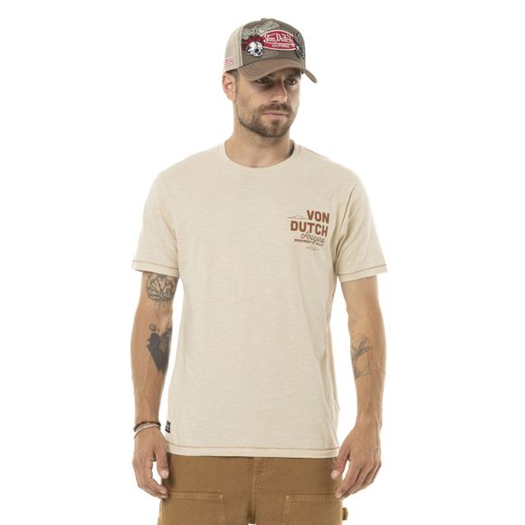 T-Shirt manches courtes Von Dutch ARIZONA - BeigeRef : VDH0390