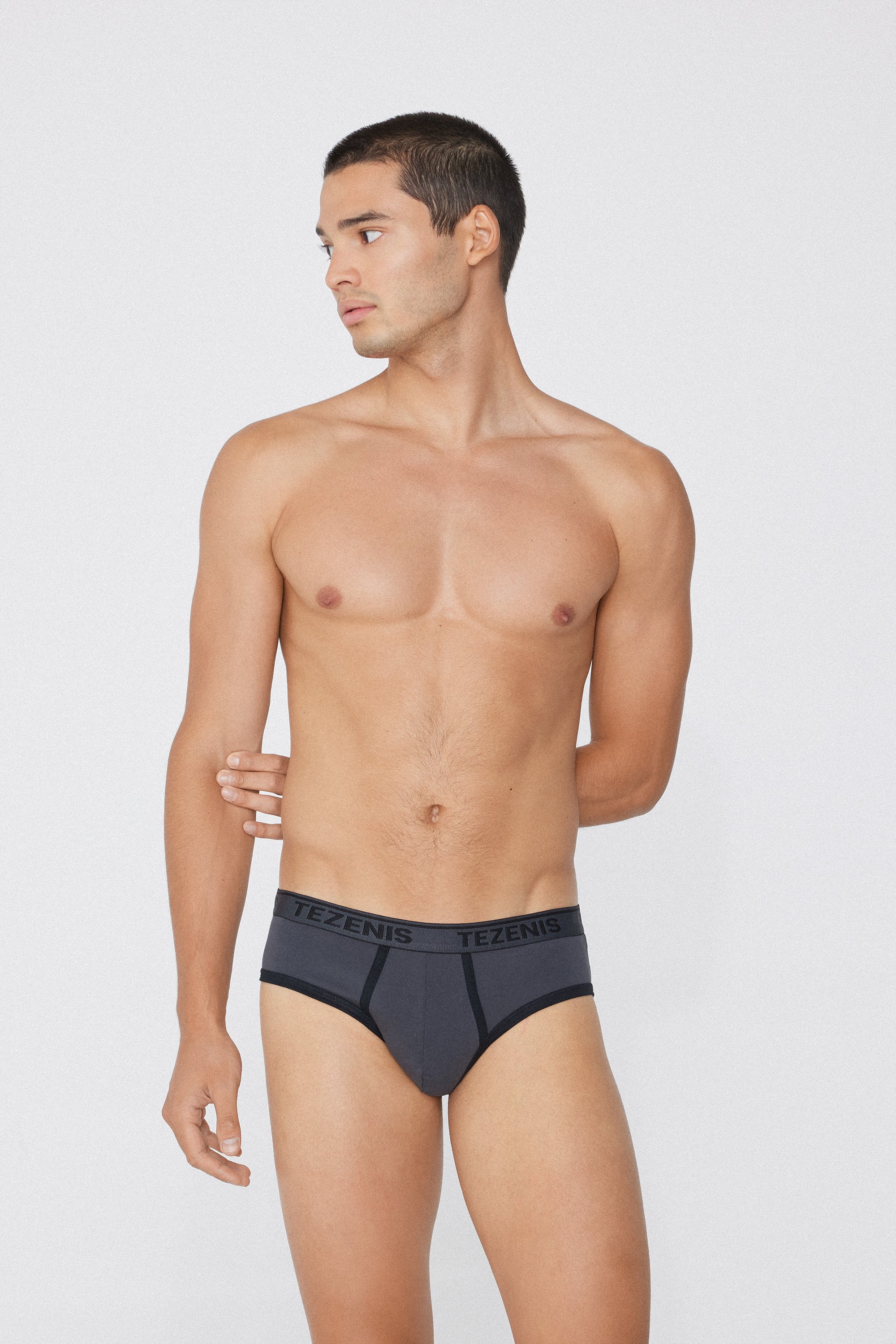 Organic Cotton Briefs with Contrasting Trim and Logo