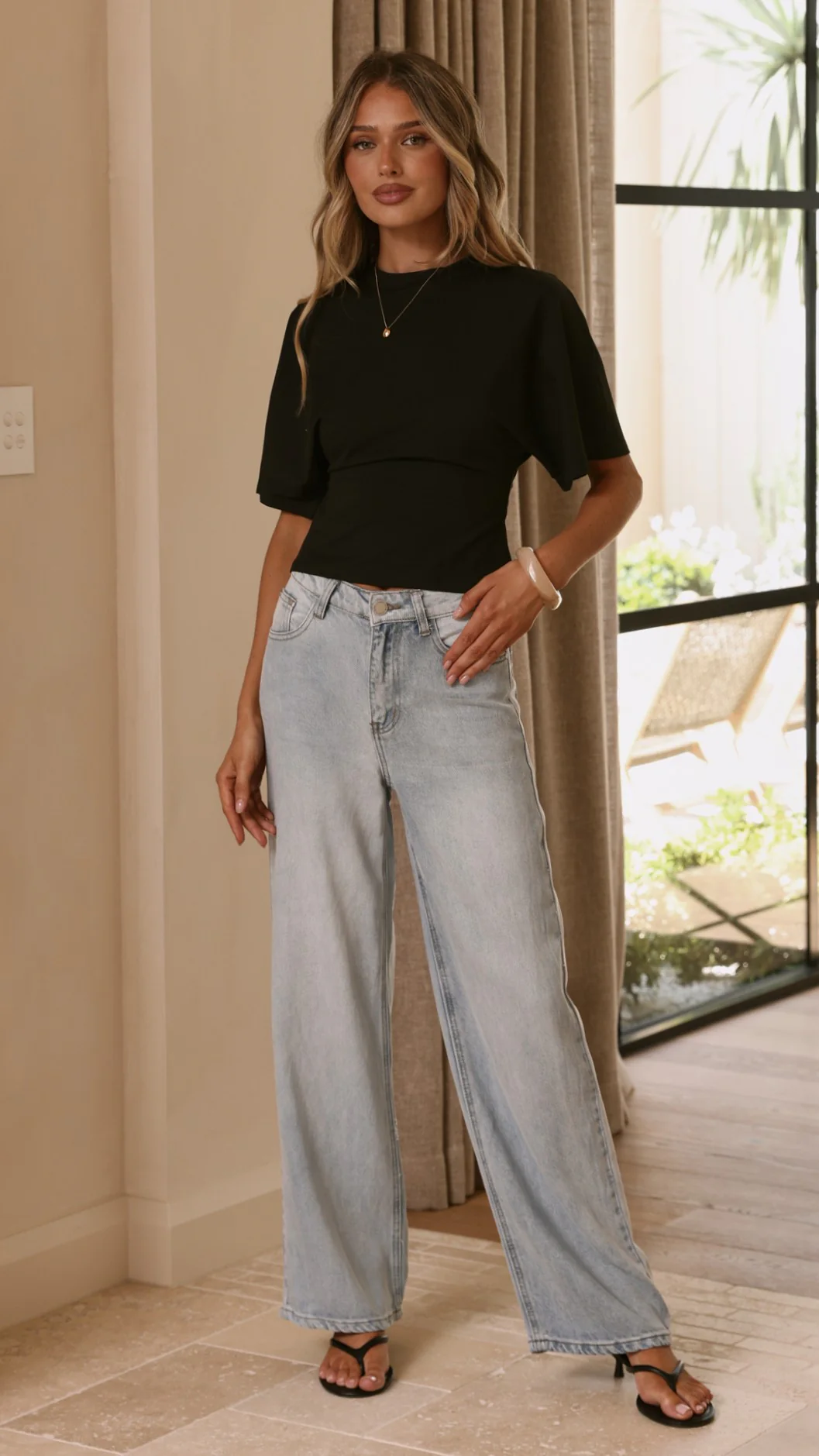 Tarah Straight Leg Jeans - Light Blue Denim