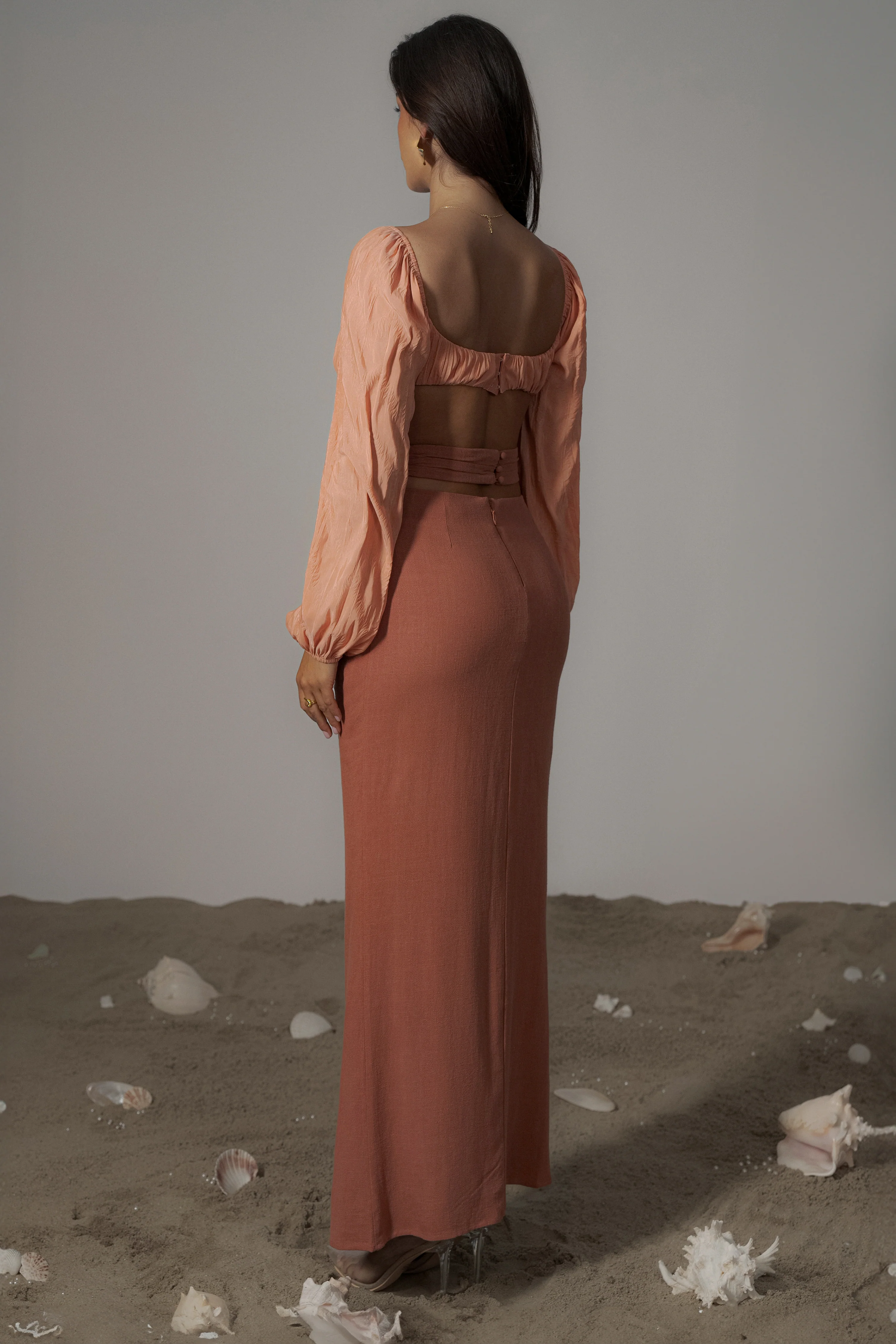 Terra Cotta Dreamland Linen Skirt