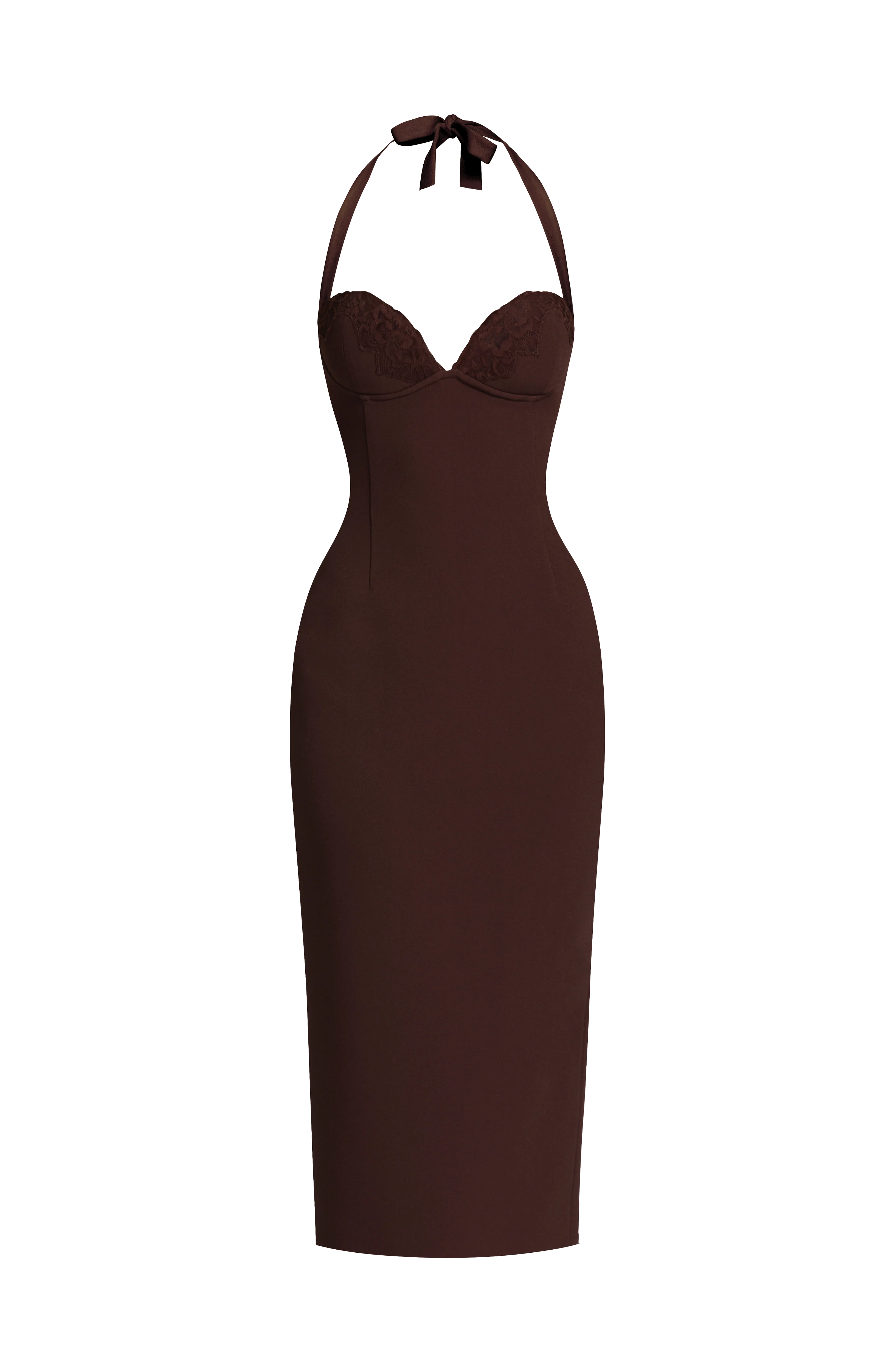 Cassia Midi Dress - Plum Brown