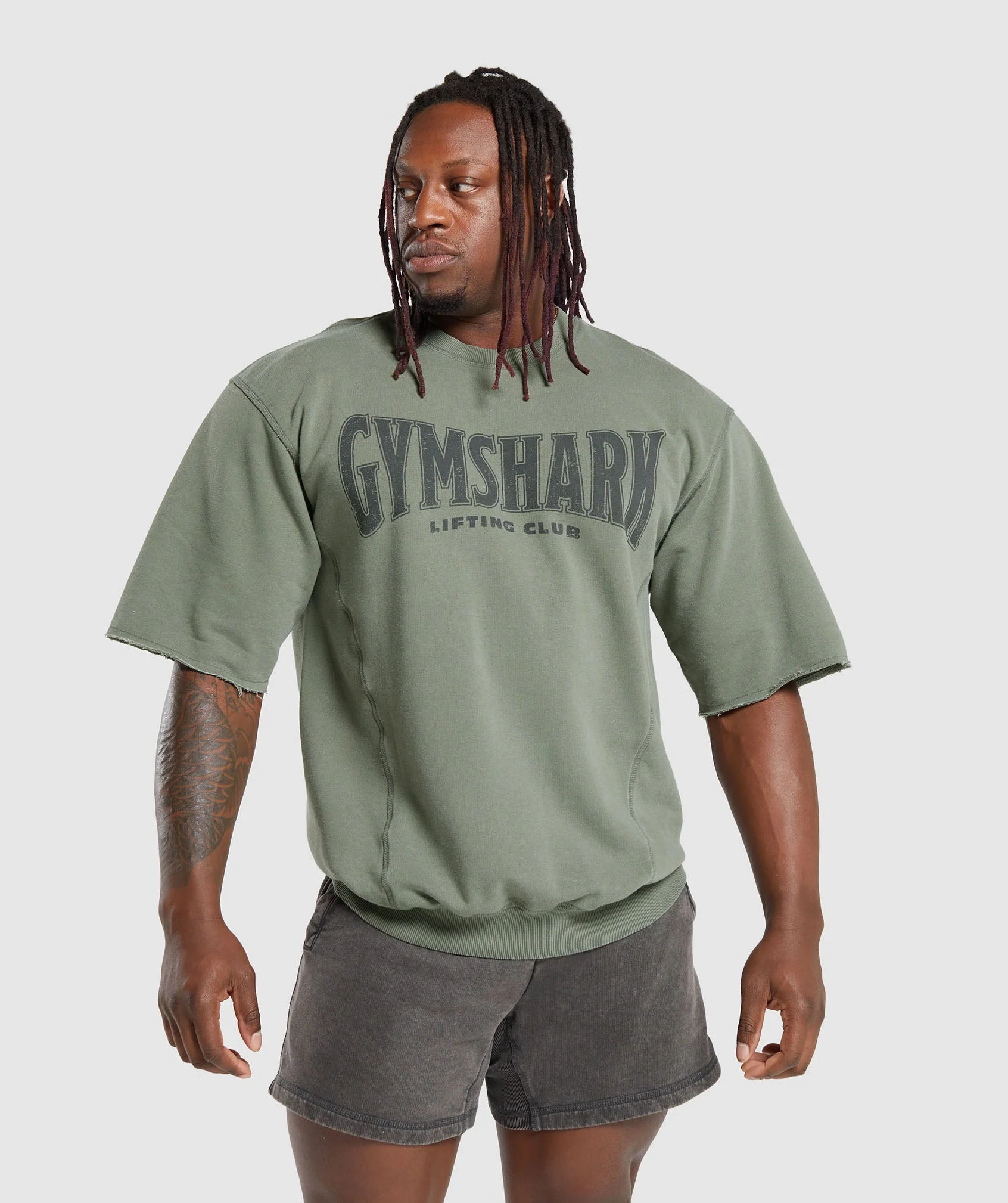 Heritage Washed Short Sleeve Crew Dusk Green