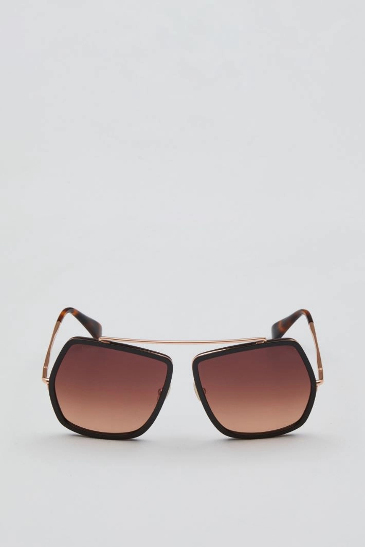 Oversized sunglasses - BROWN GOLD