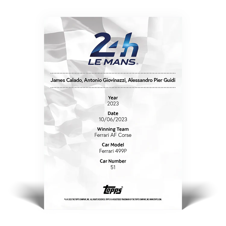 2023 Topps 24H of Le Mans Poster Art #78 - Topps UK