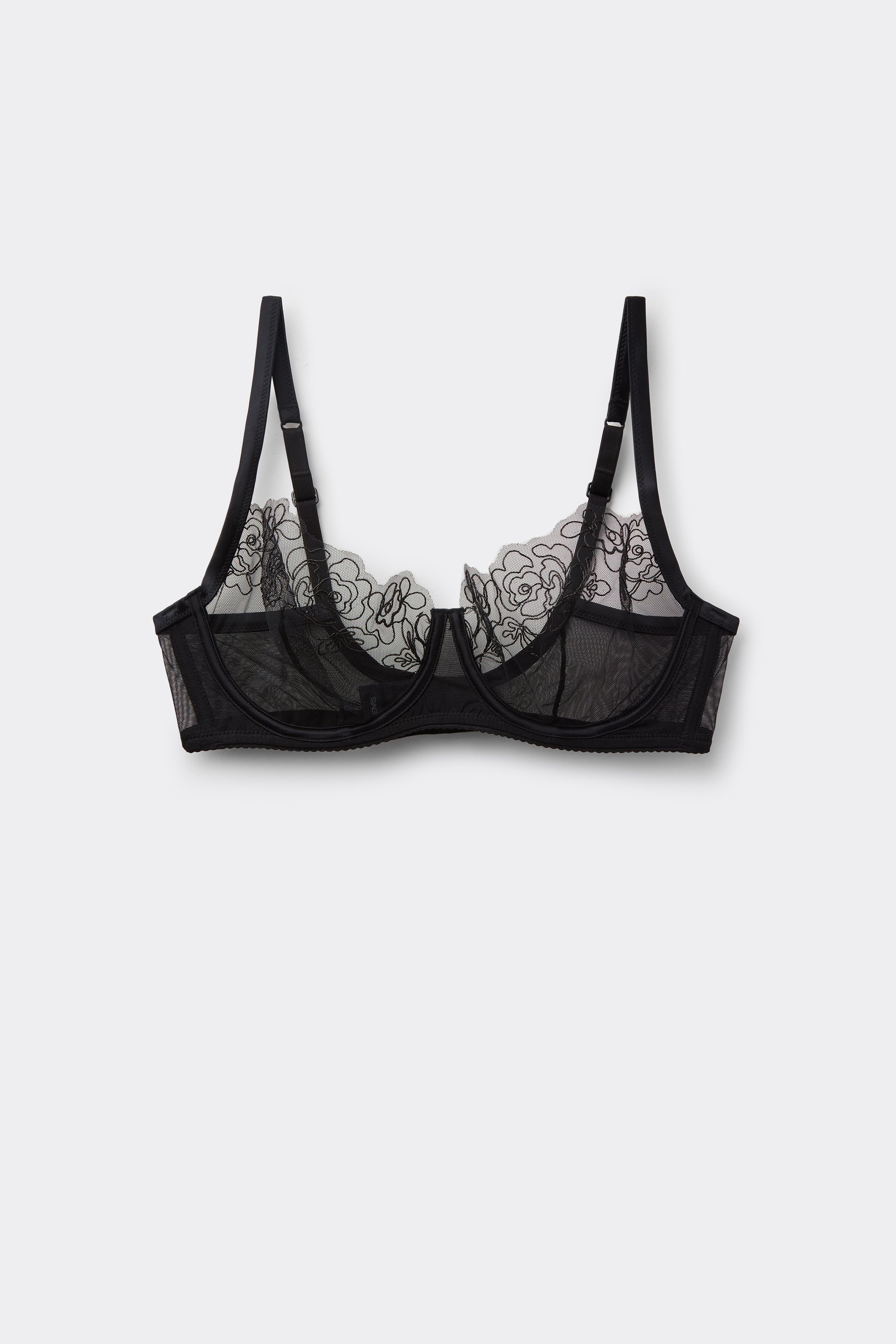 Paris Fleur Noir Balconette Bra