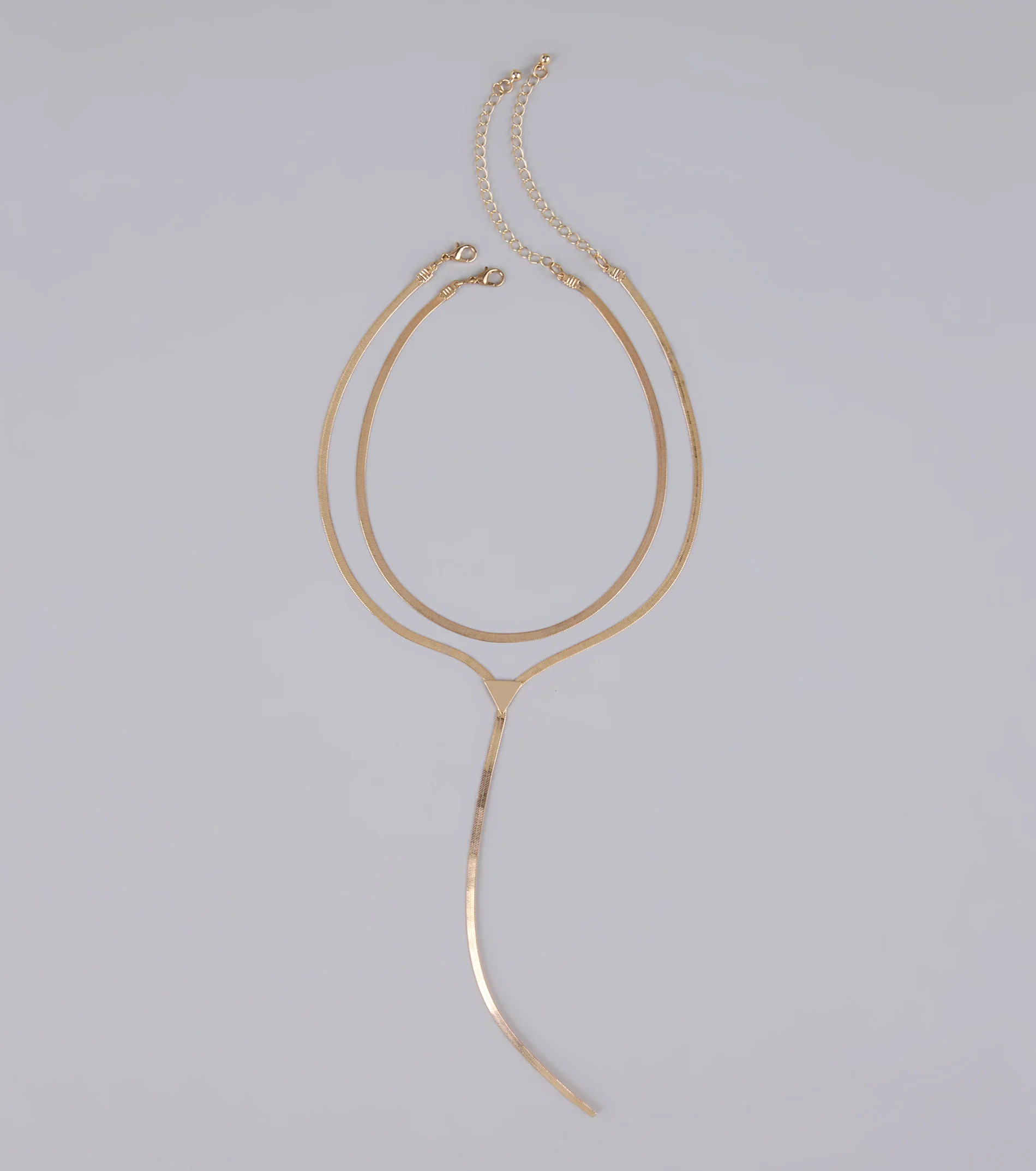 Double Trouble Snake Chain Lariat Necklace Set