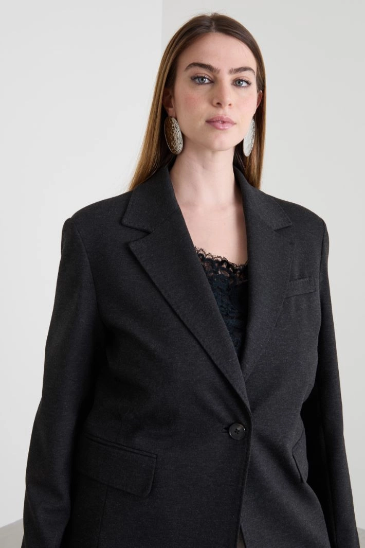 Viscose jersey blazer - DARK GREY