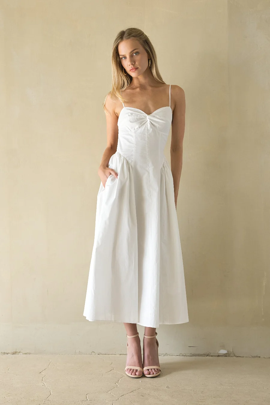 NIA Destene Open Back Midi Dress