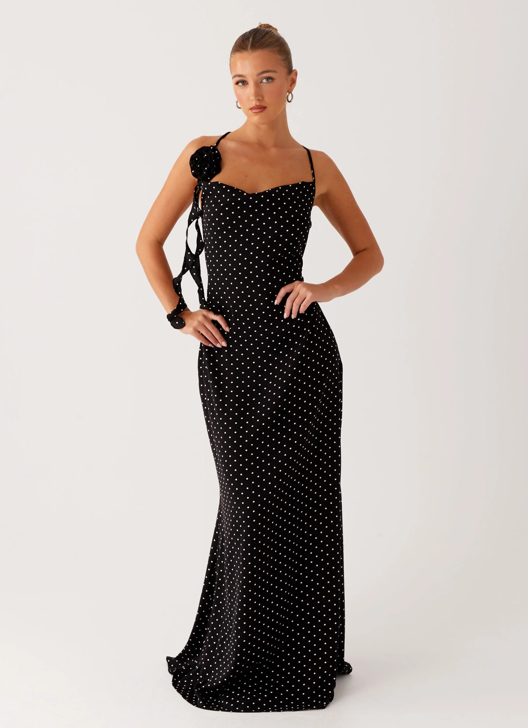 Purely Maxi Dress - Black Polka Dot