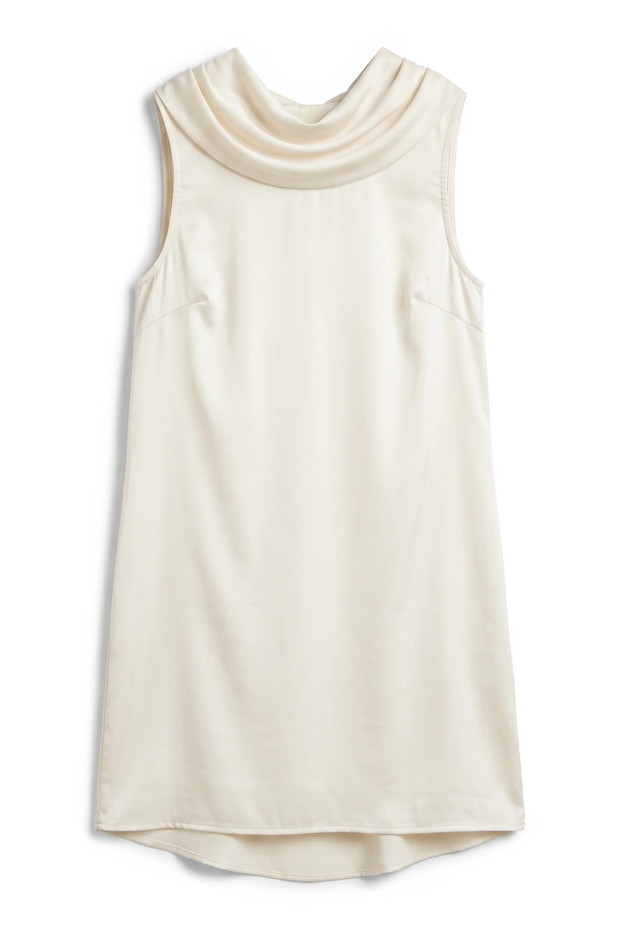 Lauren Satin Mini Dress in Cream