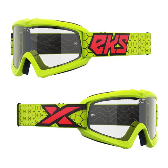 Masque cross EKS YOUTH GOX FLAT OUT - CLEAR - Jaune / NoirRef : KS0067