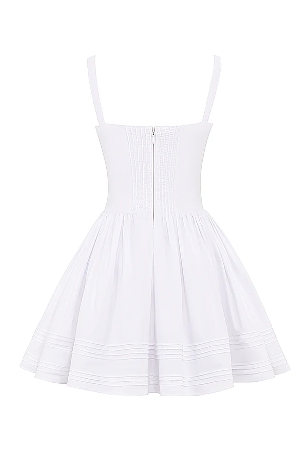 white cotton mini dress