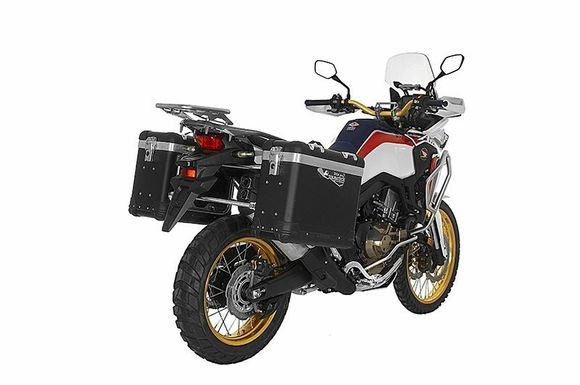 Touratech ZEGA Pro 31/38 suitcase - Gray support included - Black anodizedRef: Trt01713A / 01-402-5732-0