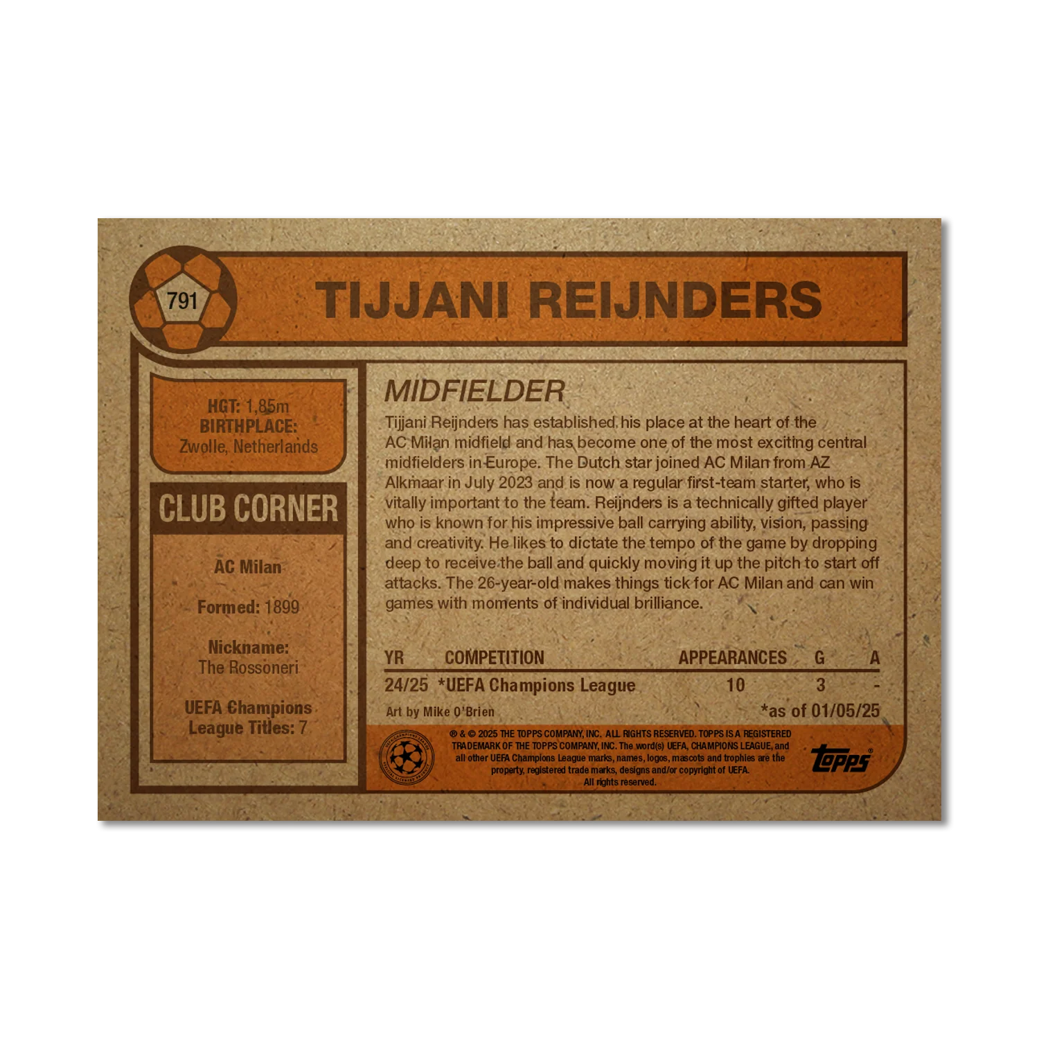 Tijjani Reijnders - UCC Living Set® - Card 791
