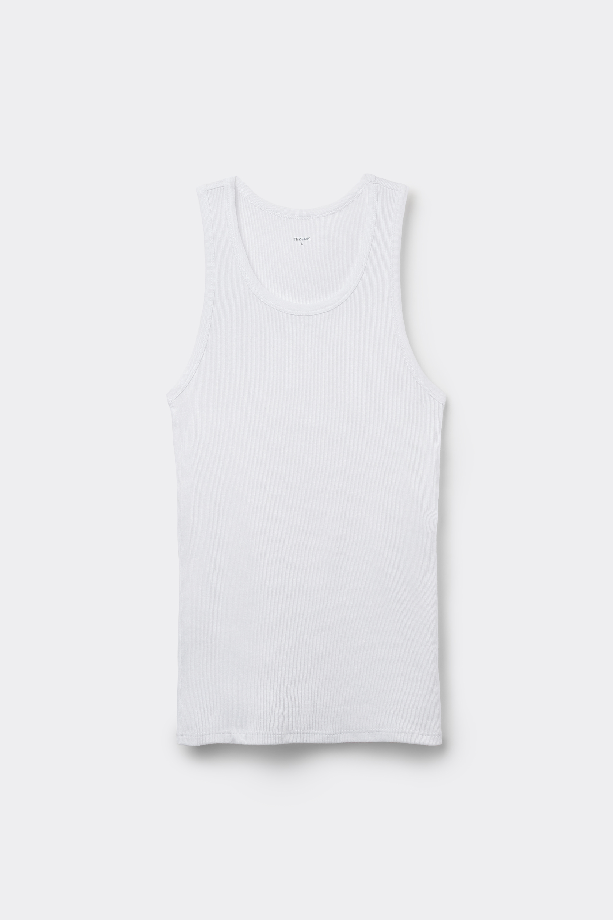 Men's Cotton Ribbed Tank Top with Wide Shoulder Straps