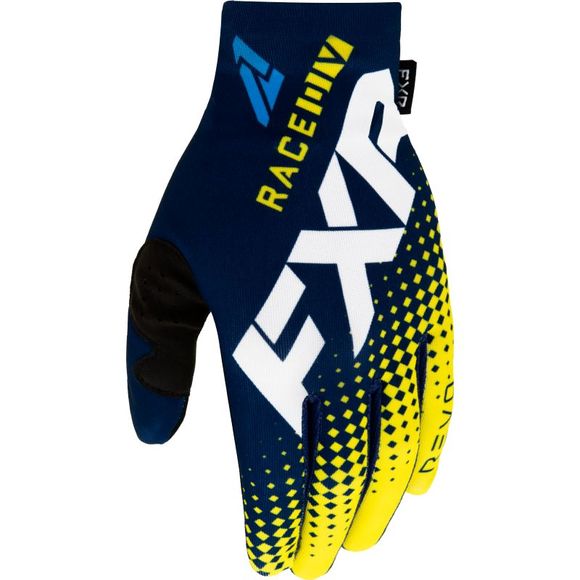 FXR PRO-FIT LITE MIDNIGHT/WHITE/YELLOW 2022 cross Gloves - Black / YellowRef: FXR0218