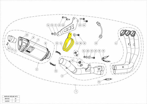 Akrapovic silencer clamp 18602436Ref: Sa00620A / 18602436