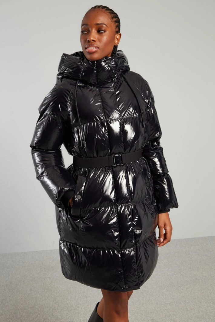 Water-repellent taffeta down jacket - BLACK