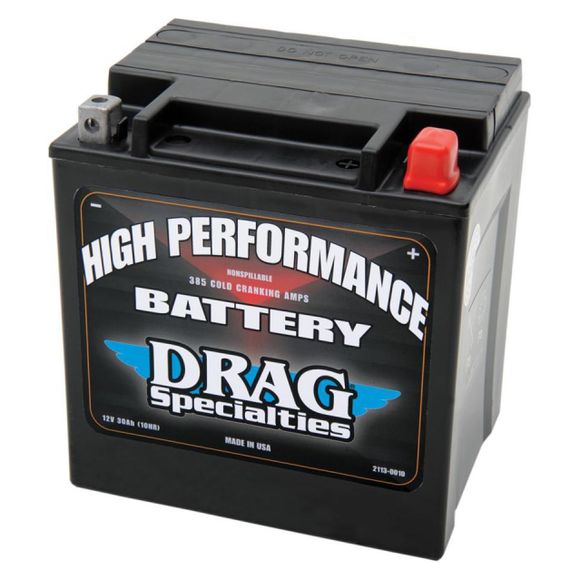 Drag Specialties HIGH PERFORMANCE Sealed Type Acid Battery, maintenance-free/ready to useRef: 2113-0449 / 21130449