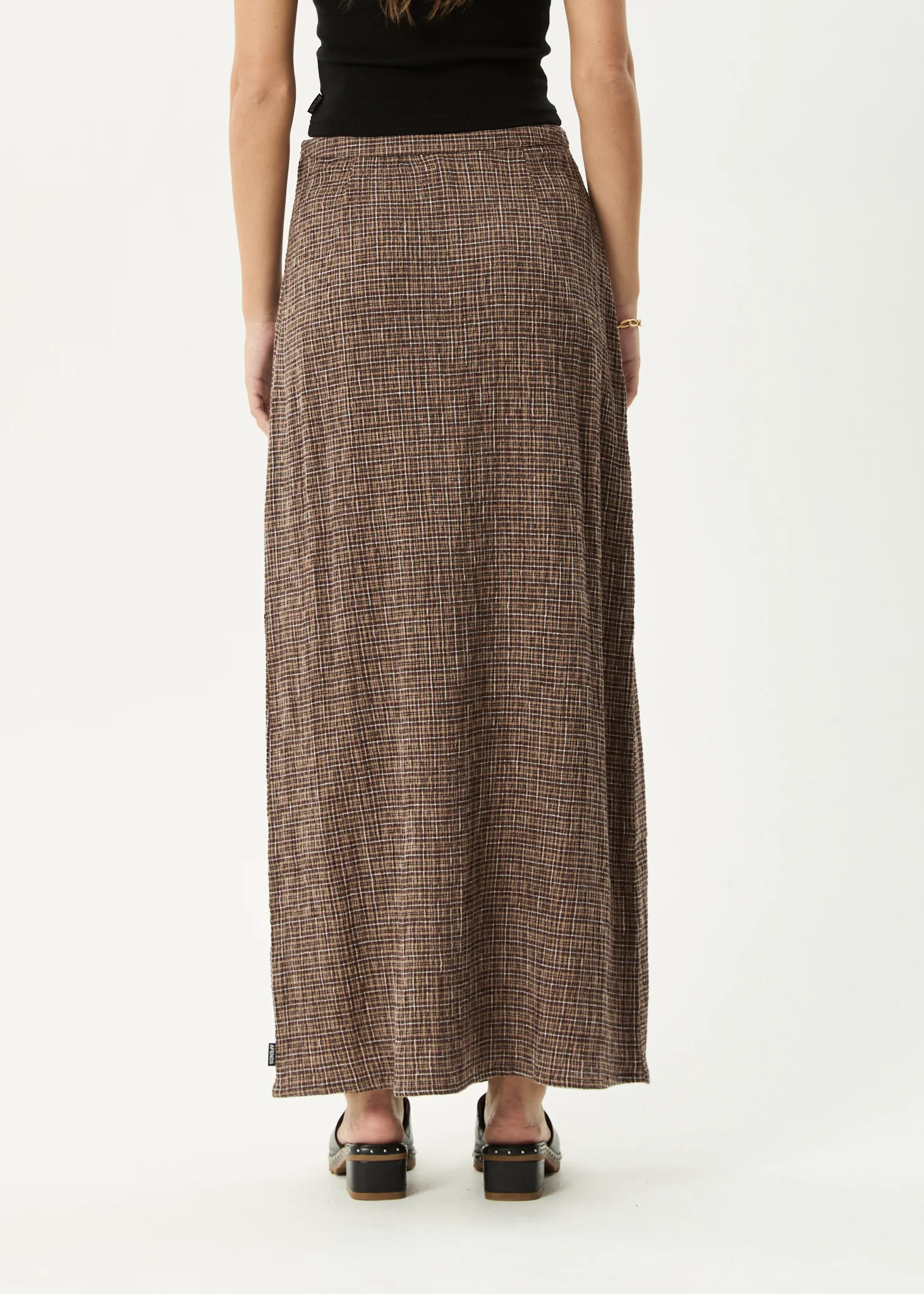 AFENDS Womens Lita - Seersucker Maxi Skirt - Hometown Coffee
