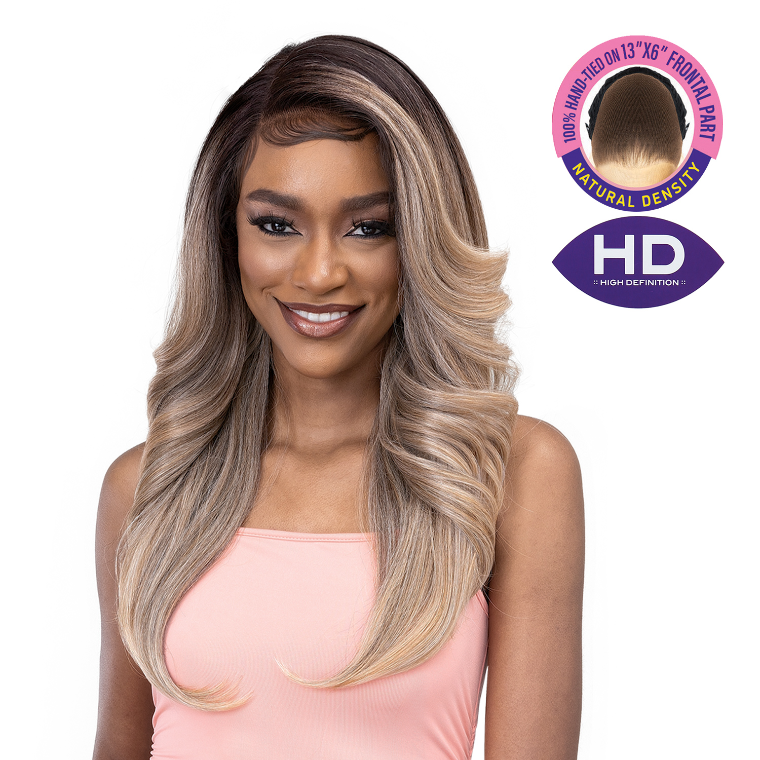 Janet Collection HD Swiss Lace Front Wig Melt Hand-Tied 13X6 Frontal Part Kendall
