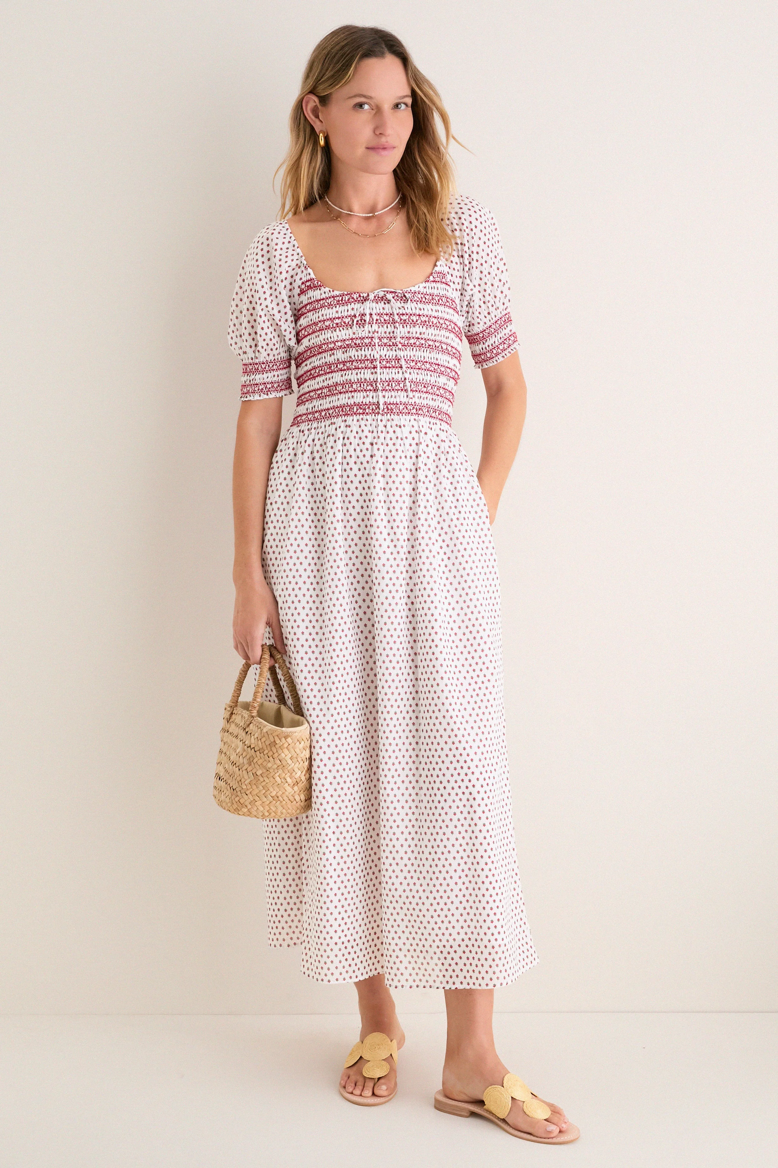 Poppy Half Drop White Madeline Nap Dress