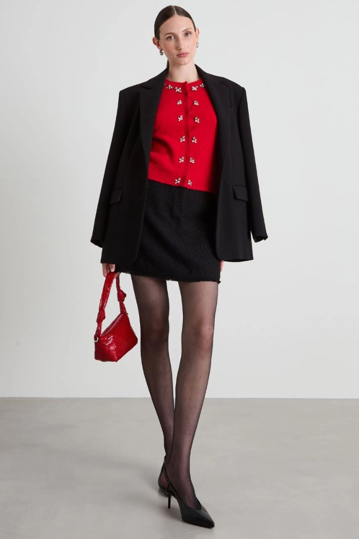 Basketweave mini skirt - BLACK