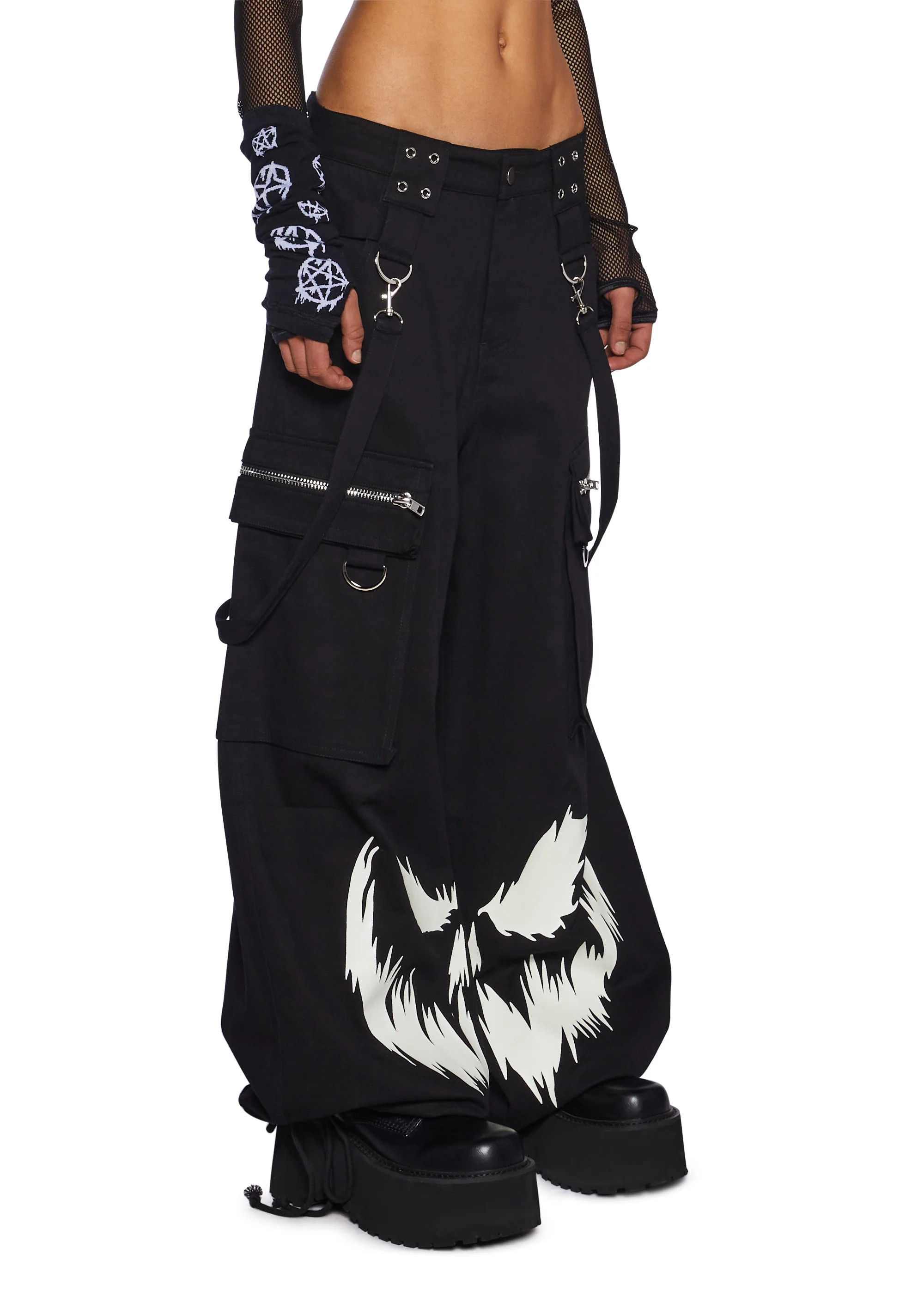 Ghoulish Glow In The Dark Wide Leg Pants