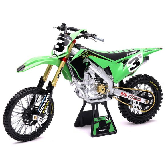 Miniature newray motorcycle kawasaki 450 kxf e. tomac - 1/6° scale - green / greenRef: NRY0048 / 49663