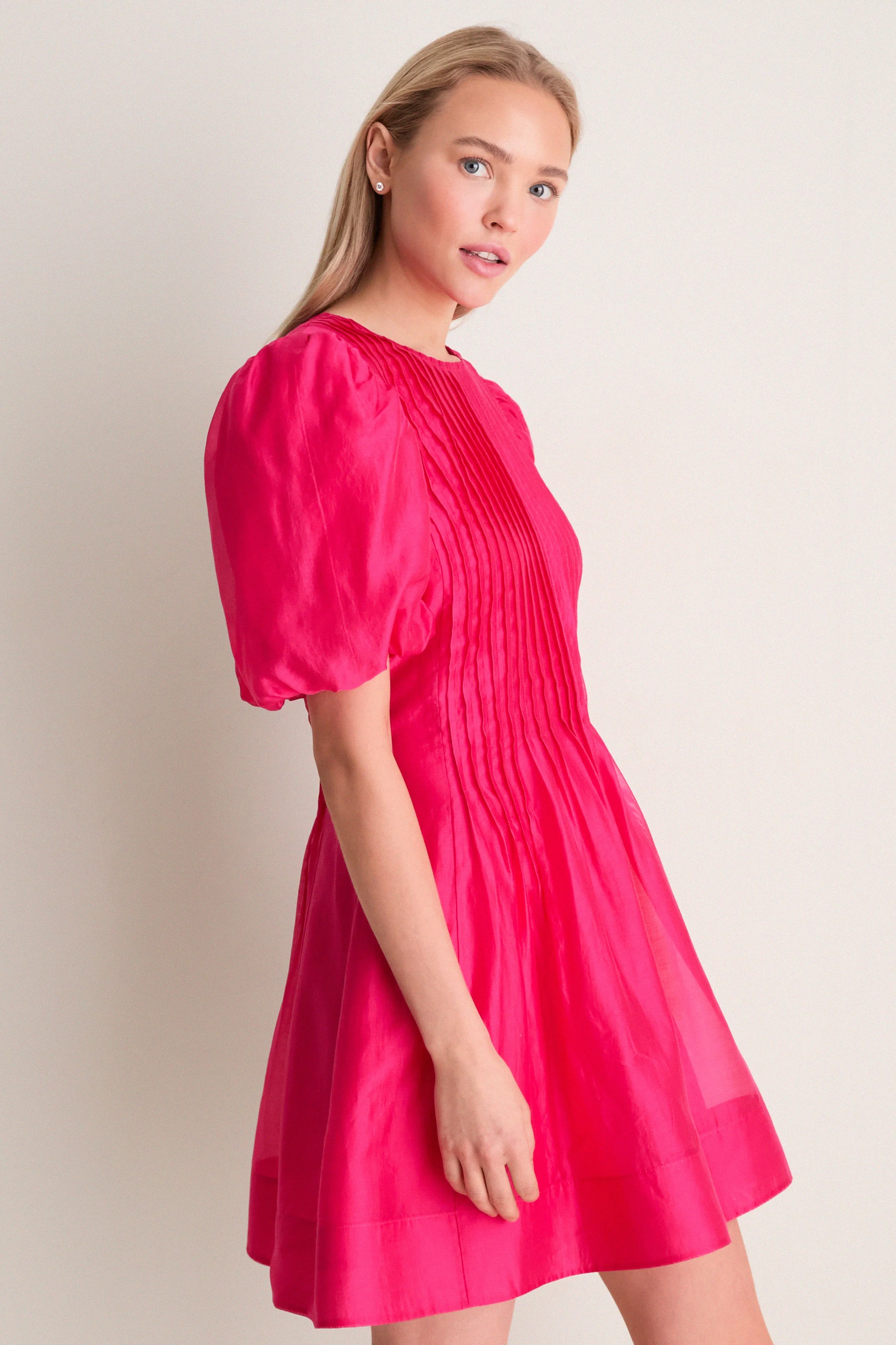 Hot Pink Mere Mini Dress