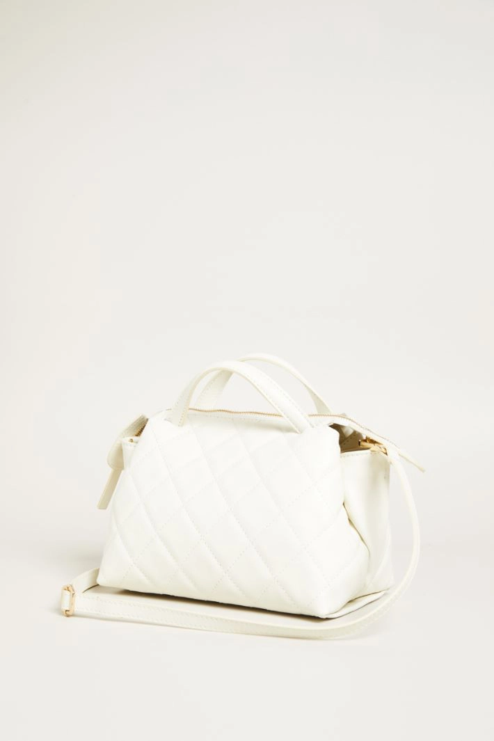 Quilted Boston bag - WHITE