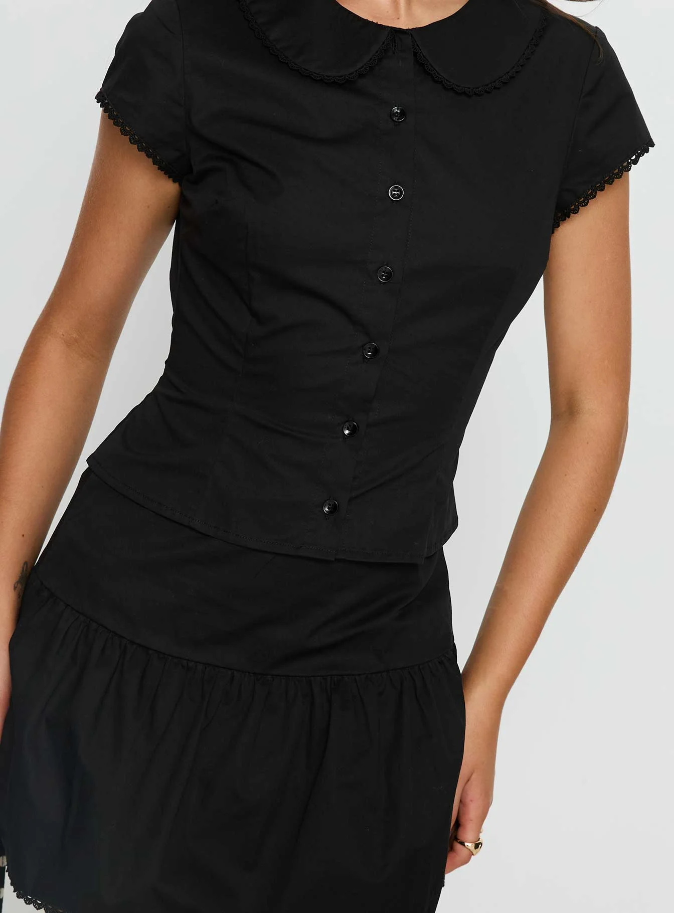 Sweet Treat Button Up Set Black