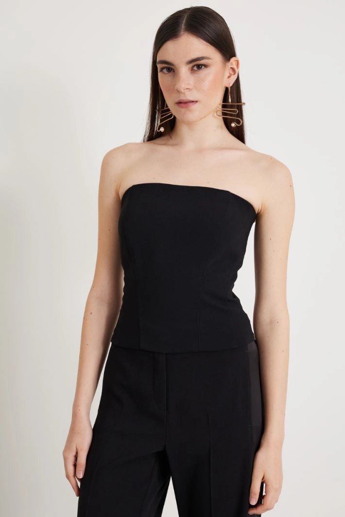 Crepe bustier - BLACK