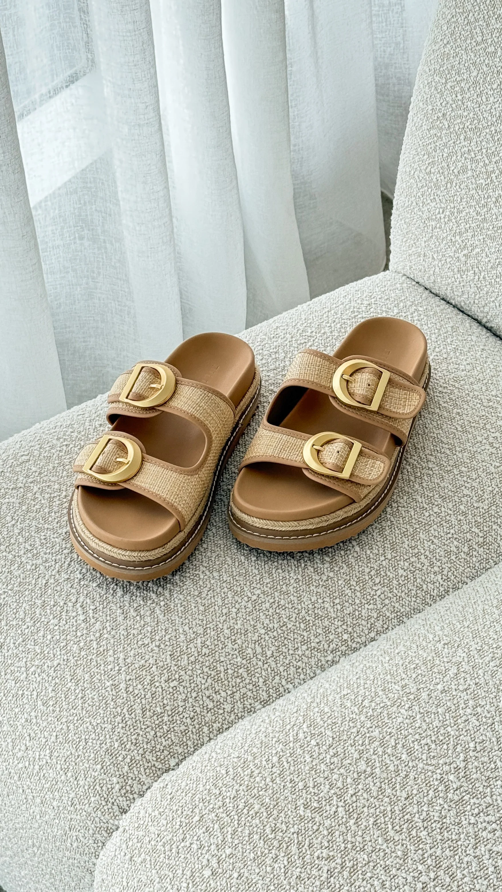Anora Slide - Natural Raffia