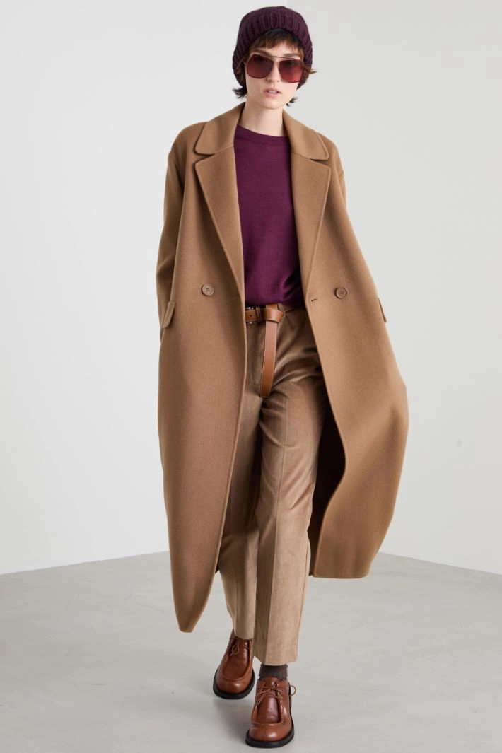 Double-breasted coat - CAMEL