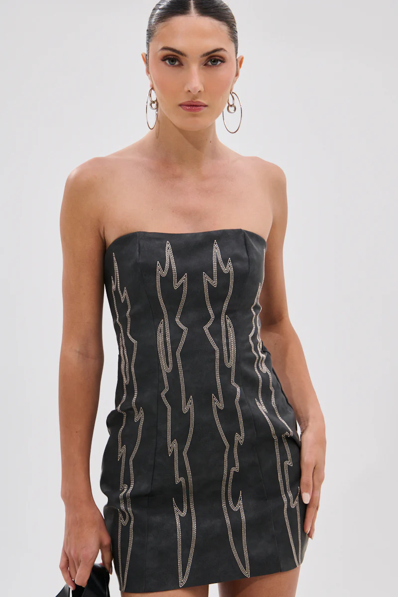 Real Life Boogie Pu Mini Dress