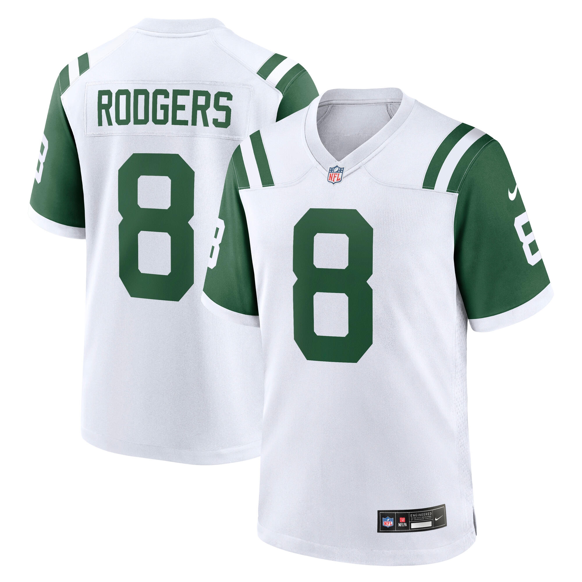 Aaron Rodgers #8 New York Jets Classic Nike Game NFL Jersey White