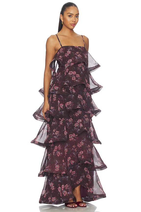ELLIATT Rosaria Strapless Tiered Gown