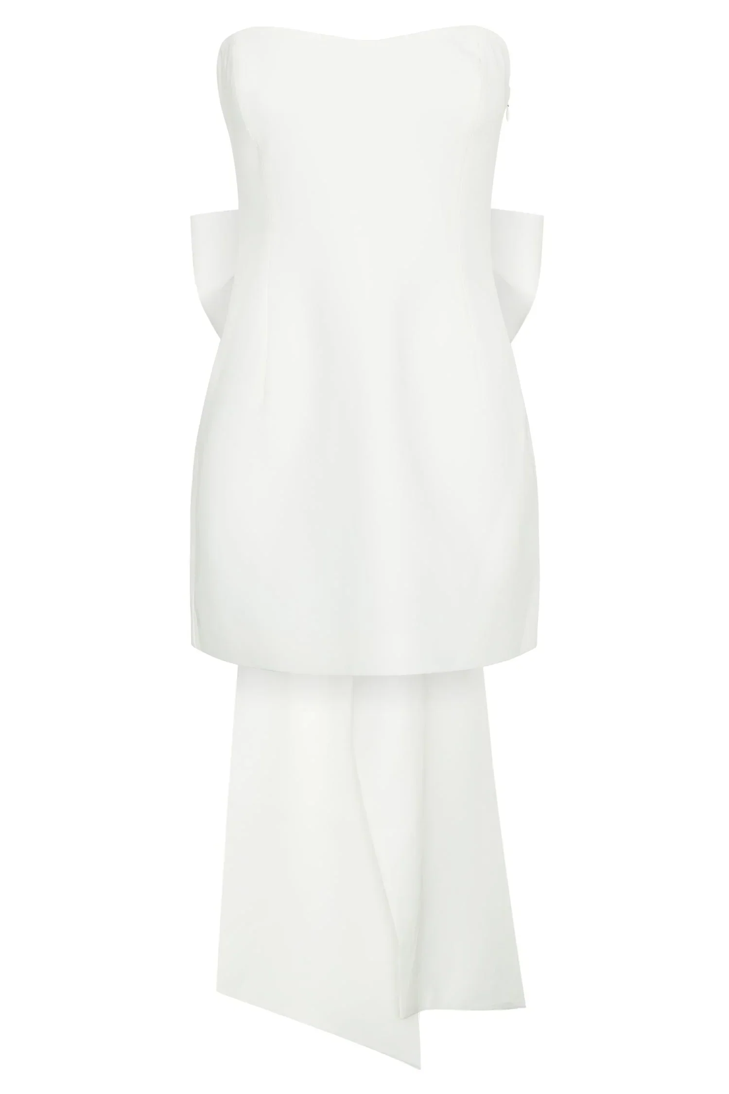 Meredith Strapless Bow Mini Dress - White