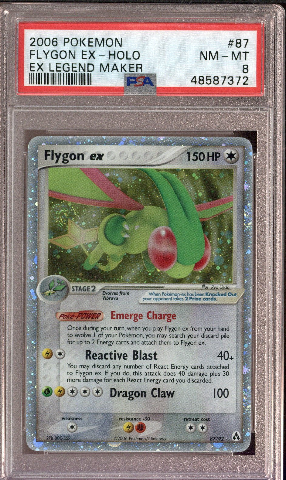 2006 Pokemon Legend Maker Flygon ex 87/92 PSA 8