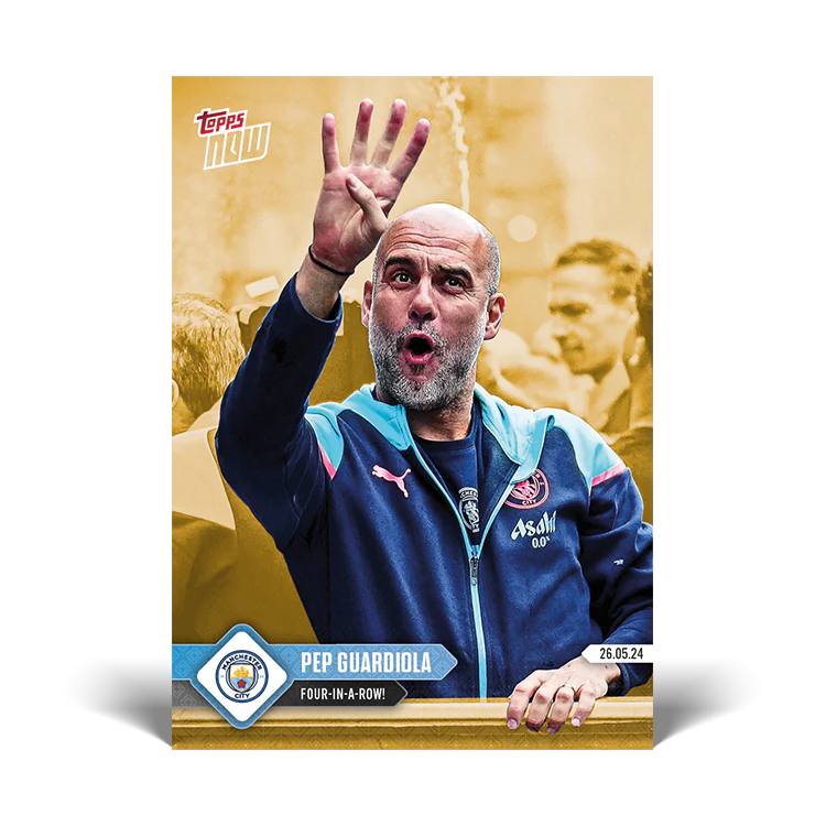 Pep Guardiola - Four-in-a-row! - 23/24 Man City TOPPS NOW® Card 2