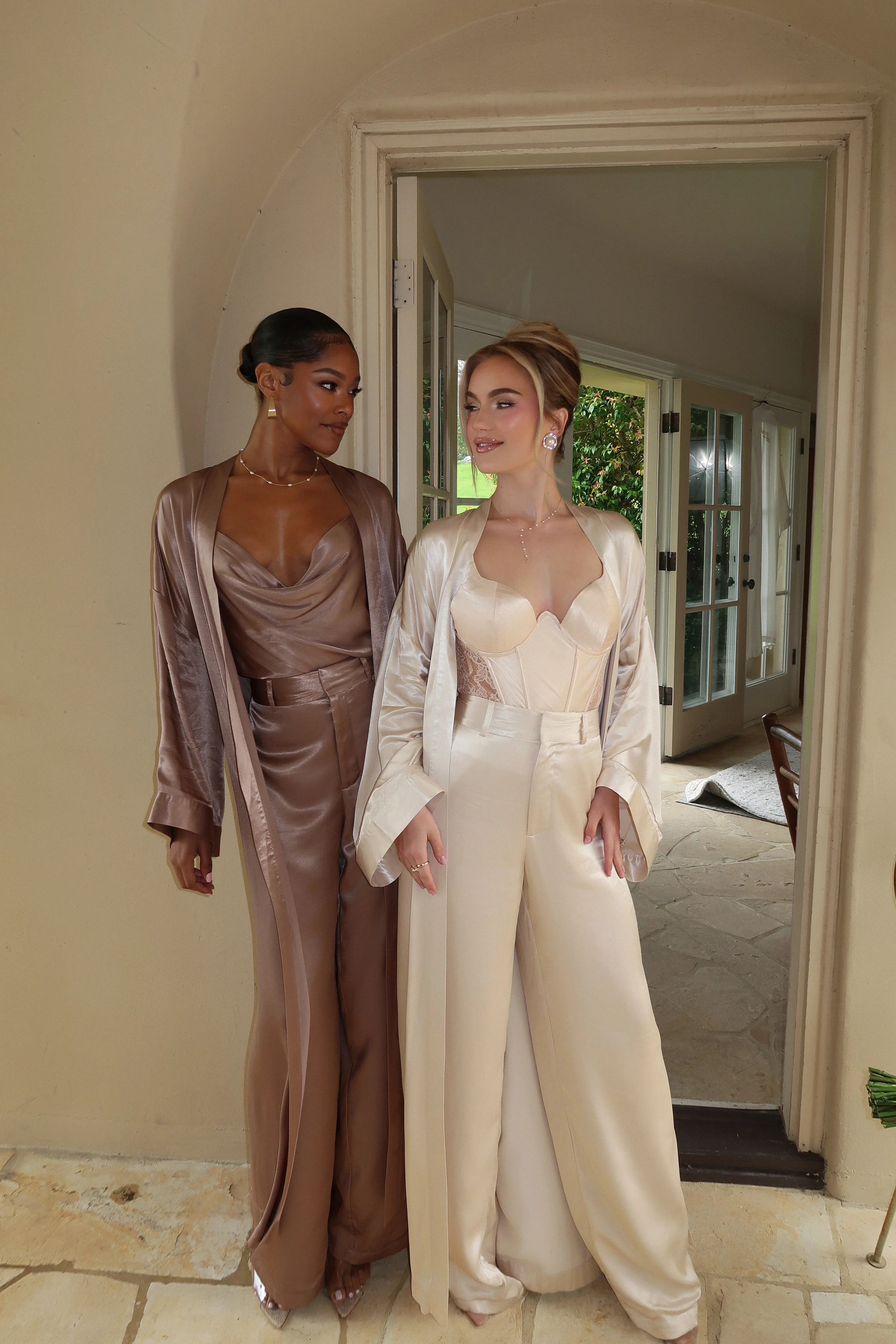 Champagne Ever After Satin Trousers