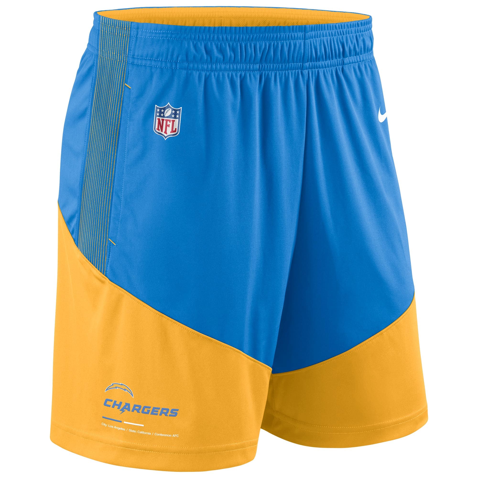 Los Angeles Chargers 2022 NFL On-Field Sideline Nike Dri-FIT Shorts