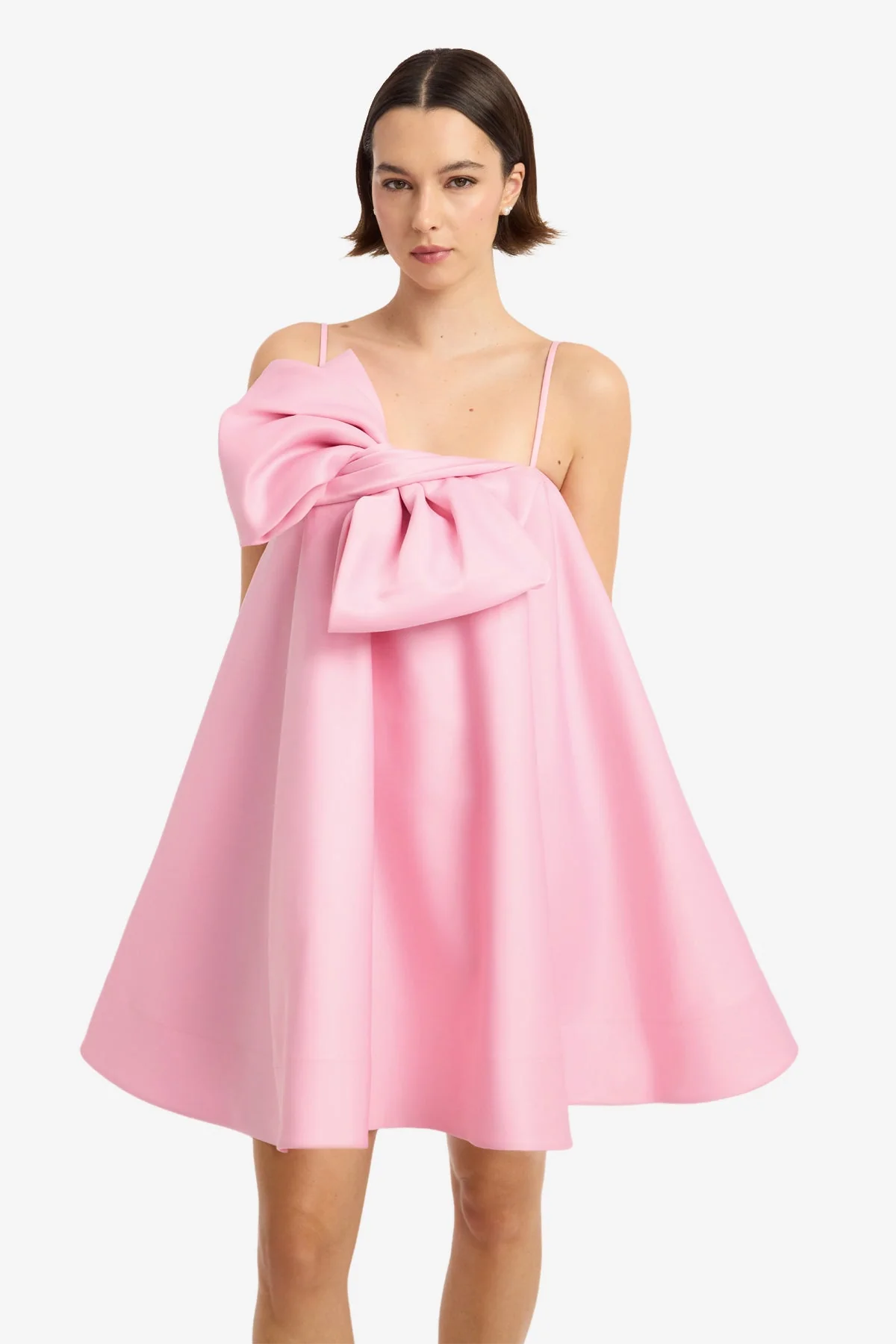 Chelsea Bow Mini Dress - Pink