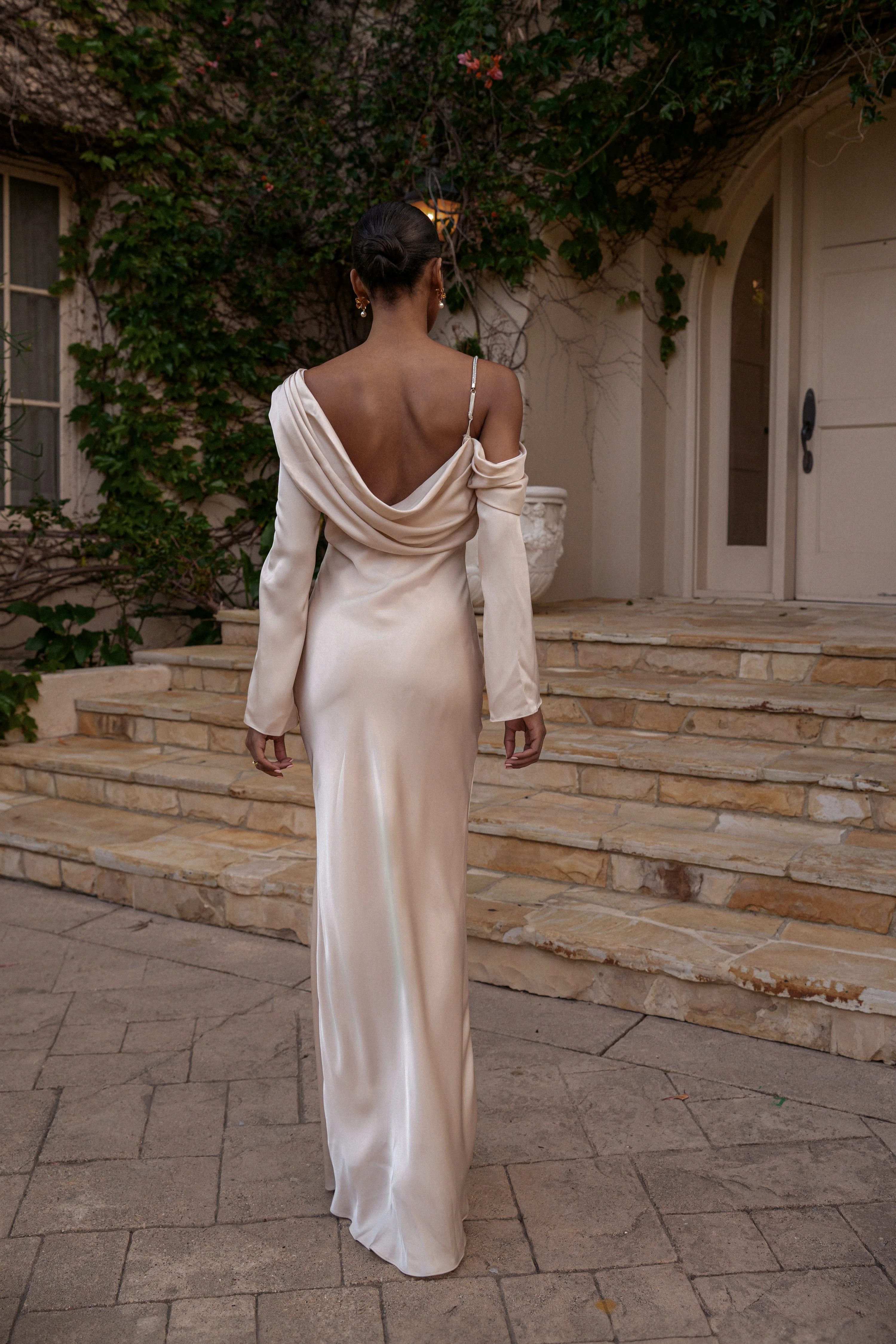 Champagne One And Only Satin Dress