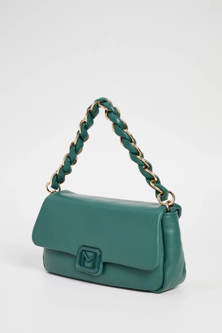 Bag with woven handle - GREEN